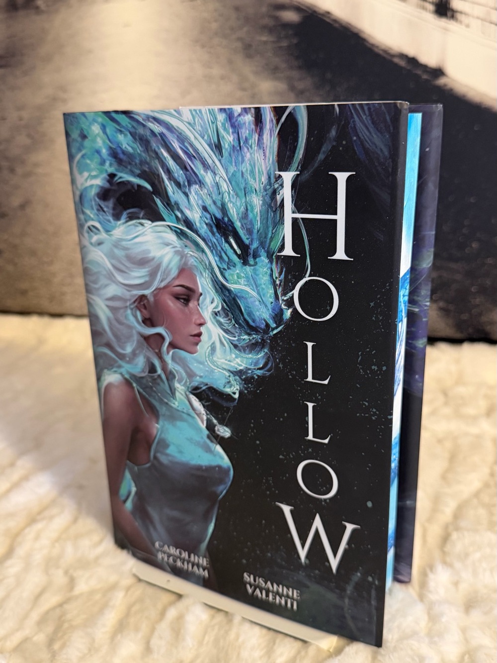 Hollow by Susanne Valenti Hardcover — Teal & Black Dragon Cover